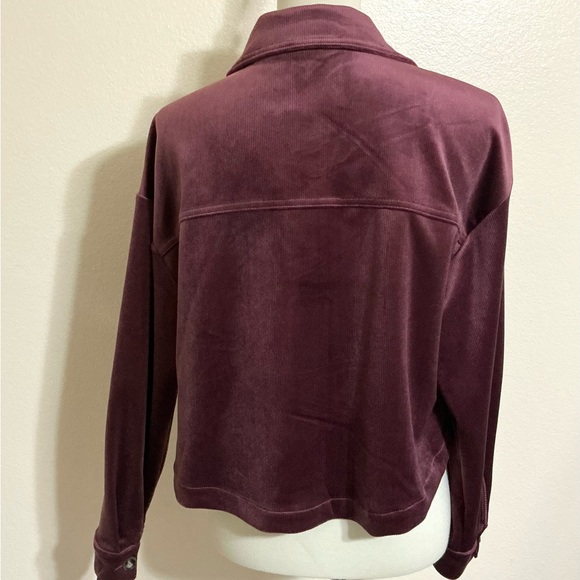 Express Burgundy Corduroy Crop Jacket M - Picture 7 of 8